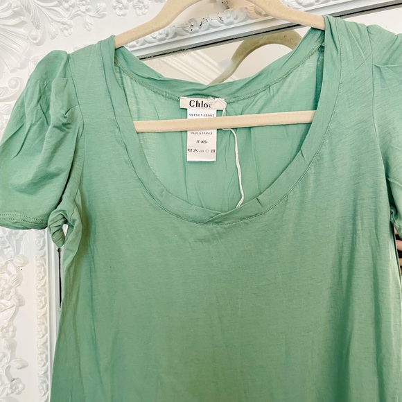 RARE CHLOE Mint Green Long Maxi Short Sleeve Dress - Picture 8 of 13